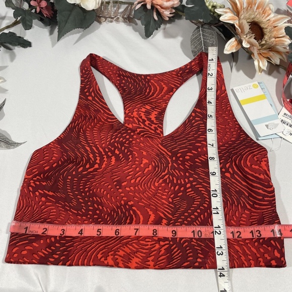 NWT Zella [ Medium ] Studio Lite Longline Sports Bra in Red‎ Samba Gracie - Picture 4 of 12